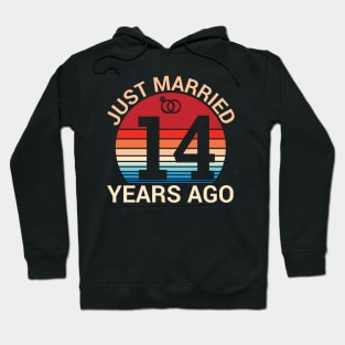 Just Married 14 Years Ago Husband Wife Married Anniversary Hoodie